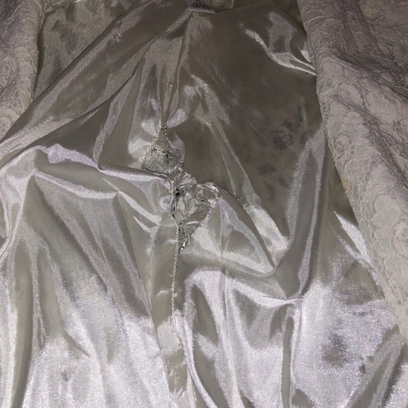 Cream Lace Forever 21 Lined Blazer, Front Pockets - Picture 6 of 11